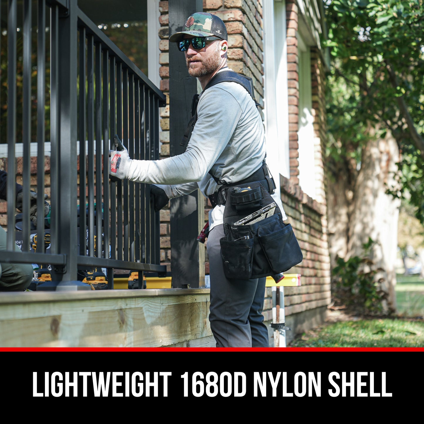 RR Buildings Tool Belt Dominant Pouch with Hammer Holster, Black