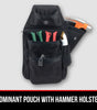 RR Buildings Tool Belt Dominant Pouch with Hammer Holster, Black