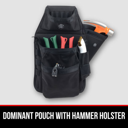 RR Buildings Tool Belt Dominant Pouch with Hammer Holster, Black