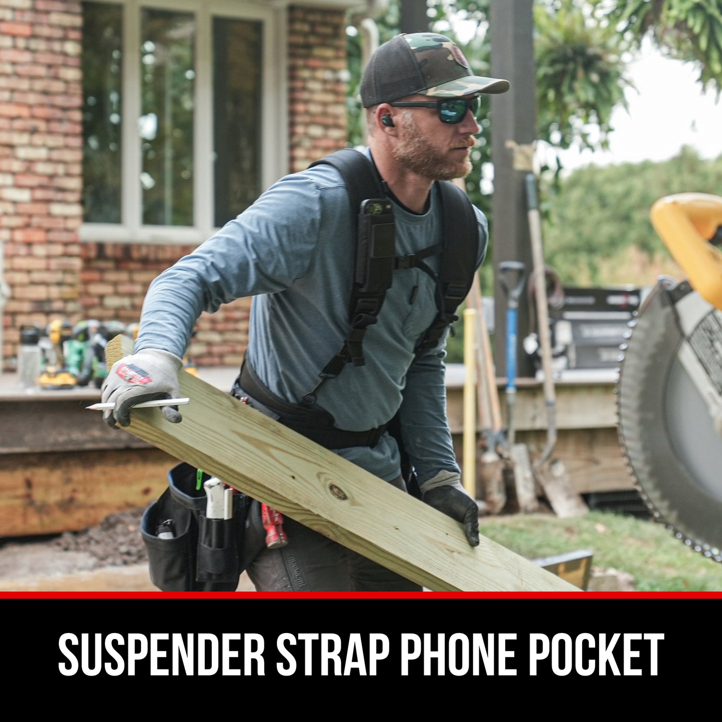 RR Buildings Suspenders for Tool Belt, Universal Size, Black